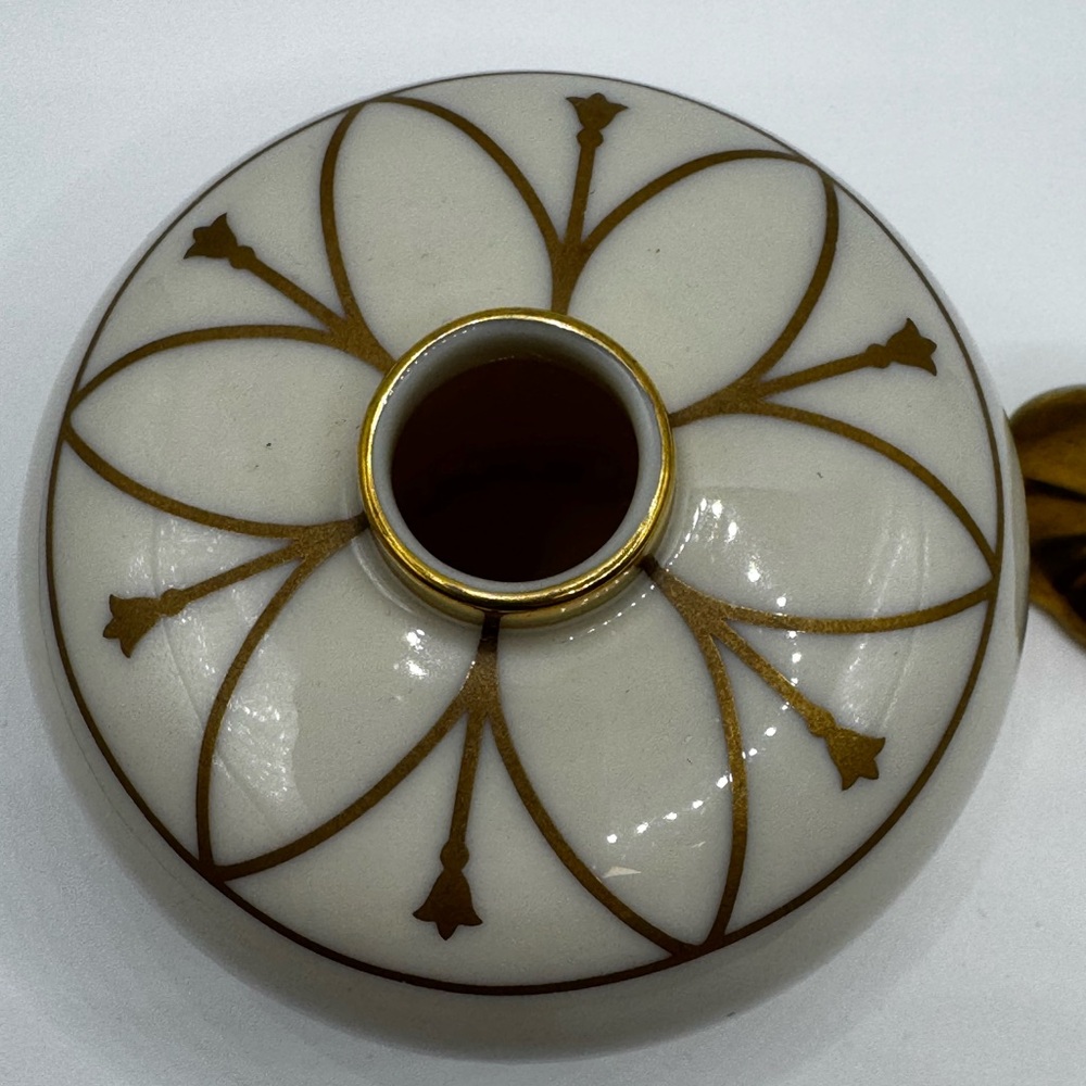 Vintage Lenox Art Deco Style Porcelain Perfume Ivory Gold Trim 2.5” Rare HTF - Picture 5 of 11